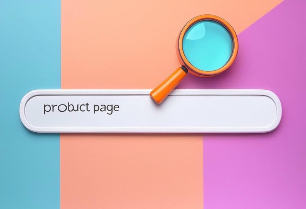 A search bar and a magnifying glass with a vivid gradient background exploring the topic of Product page optimization unlocked! Learn to create compelling pages that convert visitors into customers with our expert tips. Stop losing sales today!