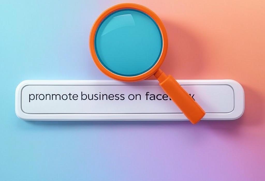 A search bar and a magnifying glass with a vivid gradient background exploring the topic of Promote business on Facebook with proven tactics that transform followers into paying customers. Unlock engagement secrets and outshine competitors without spending a fortune!