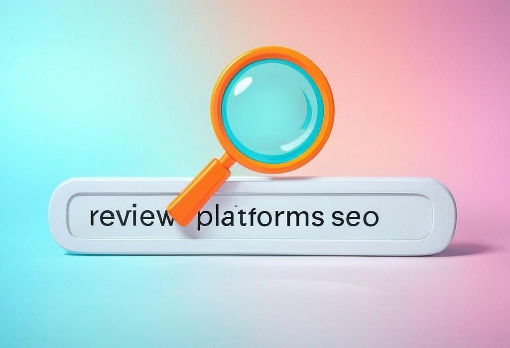 A search bar and a magnifying glass with a vivid gradient background exploring the topic of Review platforms SEO unleashed: Discover proven strategies to boost your visibility, dominate search rankings, and turn customer feedback into a secret weapon for organic growth.