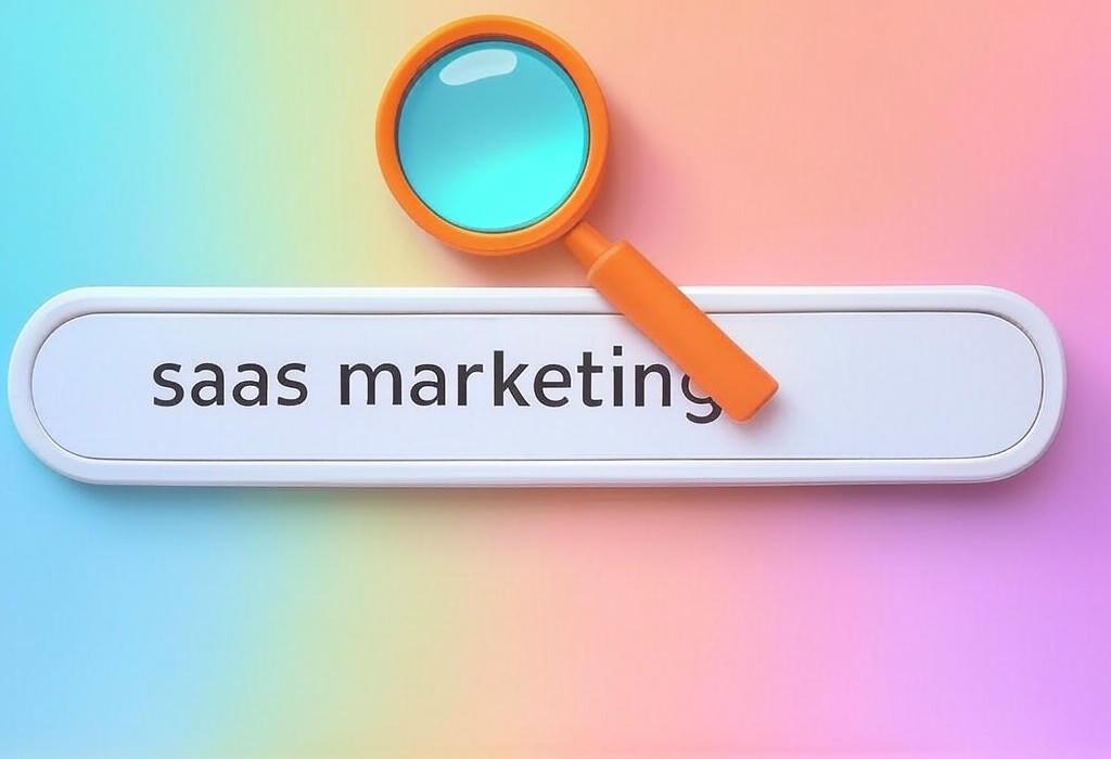 A search bar and a magnifying glass with a vivid gradient background exploring the topic of SaaS marketing unlike you've seen before! Discover proven strategies to boost subscriptions, skyrocket customer retention, and crush your growth goals. Ready to transform your business?