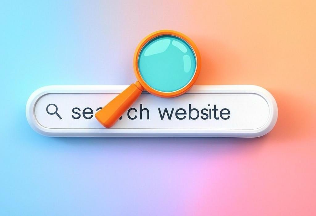 A search bar and a magnifying glass with a vivid gradient background exploring the topic of Search website effectively with our proven tips and tools. Discover how to find anything online in seconds, boost your productivity, and never waste time on fruitless searches again!