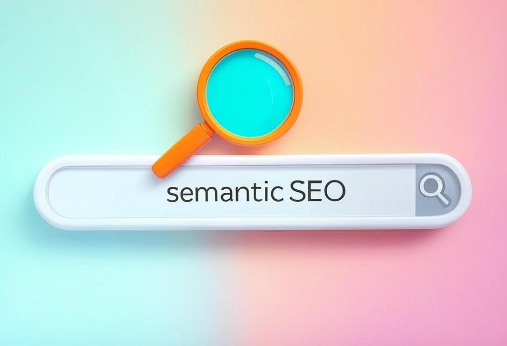 A search bar and a magnifying glass with a vivid gradient background exploring the topic of Semantic SEO unlocks the hidden power of content that truly connects with both search engines and readers. Discover how meaning-focused optimization can skyrocket your rankings without the usual keyword tricks.