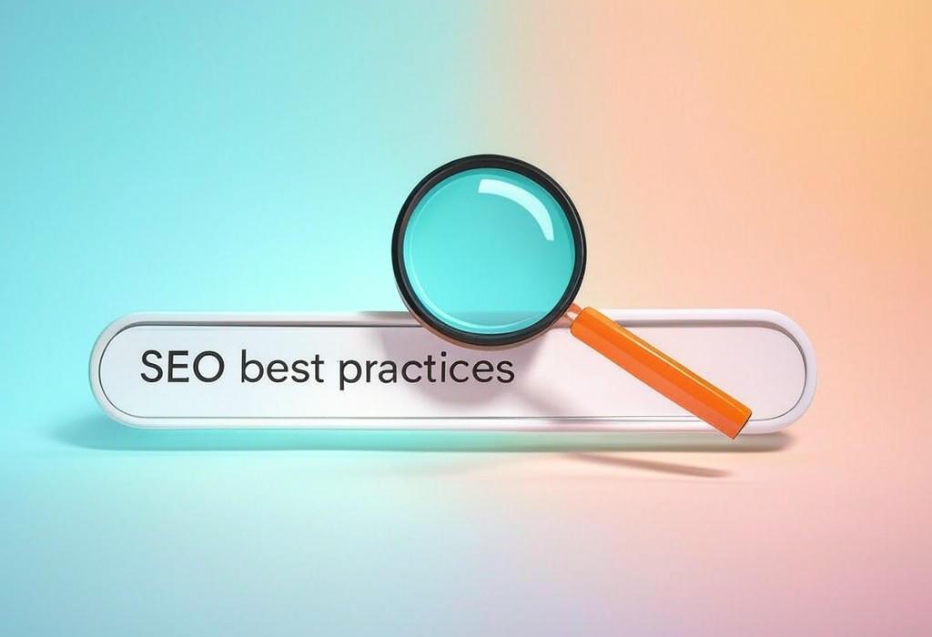 A search bar and a magnifying glass with a vivid gradient background exploring the topic of Discover SEO best practices that will skyrocket your rankings! From keyword research to mobile optimization, learn insider tricks to beat your competitors and get more traffic. Click now!
