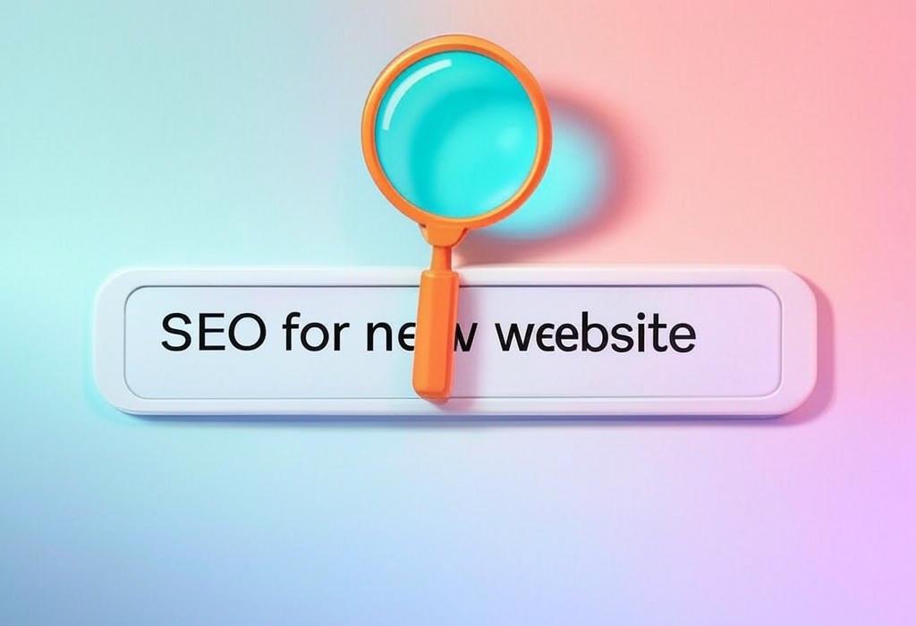 A search bar and a magnifying glass with a vivid gradient background exploring the topic of SEO for new website? Unlock the secrets to ranking quickly and driving traffic right from launch. Learn easy but powerful strategies that most beginners miss!
