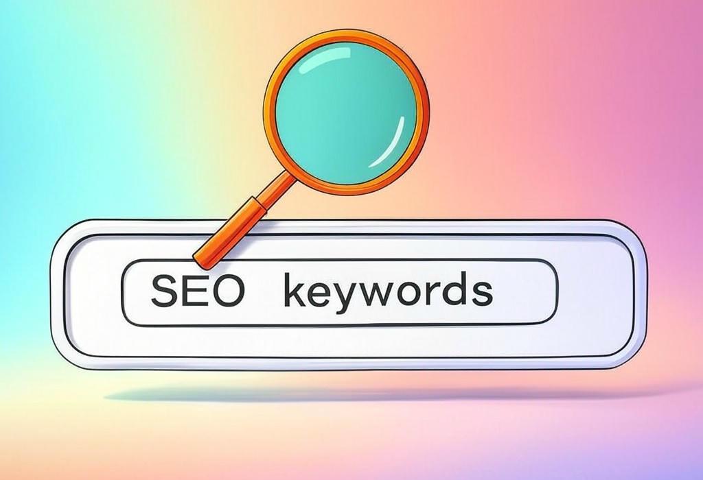 A search bar and a magnifying glass with a vivid gradient background exploring the topic of SEO keywords unlock the door to organic traffic success. Discover how to find, use, and profit from the right search terms to boost your rankings and get more eyes on your content.