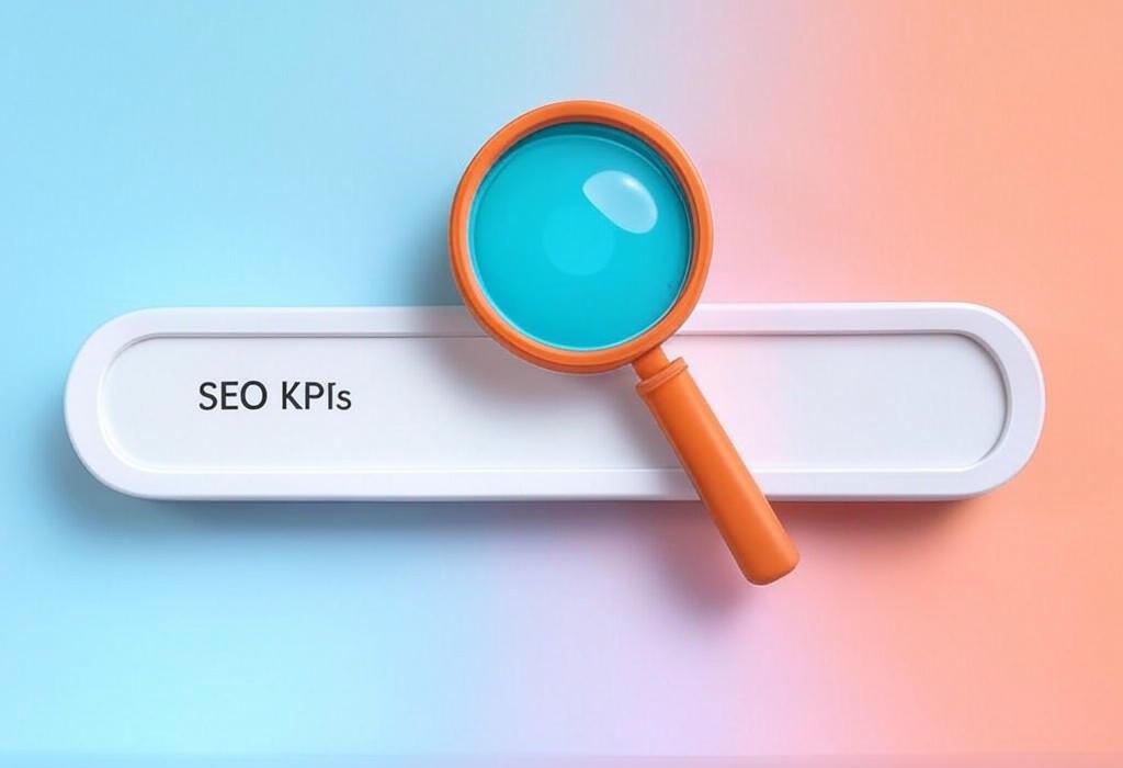 A search bar and a magnifying glass with a vivid gradient background exploring the topic of SEO KPIs can make or break your website's success! Discover which metrics really matter and how to track them to boost your rankings, traffic, and conversions. Ready to measure what counts?