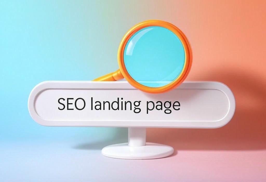 A search bar and a magnifying glass with a vivid gradient background exploring the topic of Learn SEO landing page secrets that drive massive traffic and conversions. Discover expert techniques to craft pages that rank higher and turn visitors into customers fast!