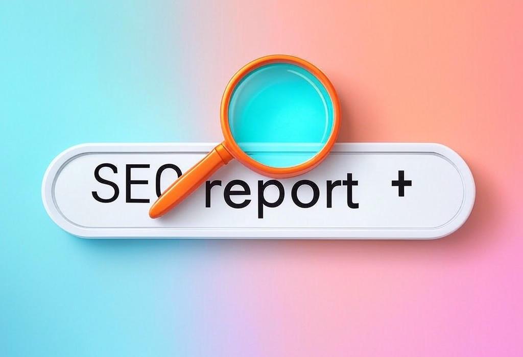 A search bar and a magnifying glass with a vivid gradient background exploring the topic of SEO reports decoded: Transform complex data into actionable insights that boost rankings. Learn how to create, read, and leverage these powerful tools to outsmart your competition!
