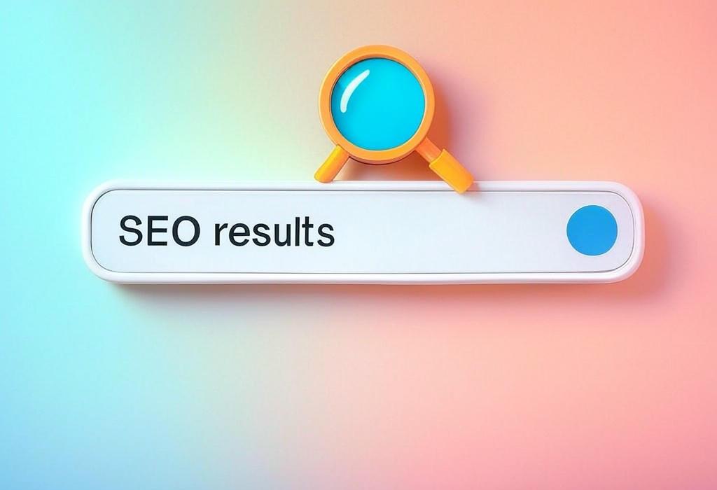 A search bar and a magnifying glass with a vivid gradient background exploring the topic of SEO results don't happen overnight! Discover proven strategies to boost your rankings, increase traffic, and outshine competitors. Ready to transform your website's performance? Click now!