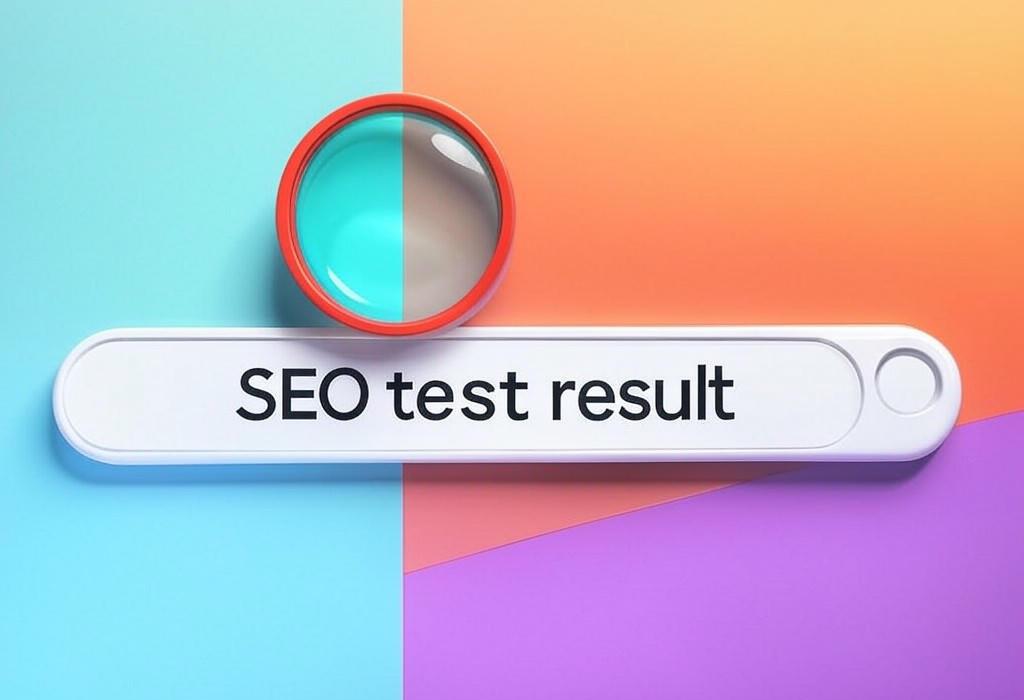 A search bar and a magnifying glass with a vivid gradient background exploring the topic of SEO test results revealed: Mind-blowing data shows what actually works for higher rankings! Discover insider tactics that your competitors don't want you to know about. Ready to dominate search?