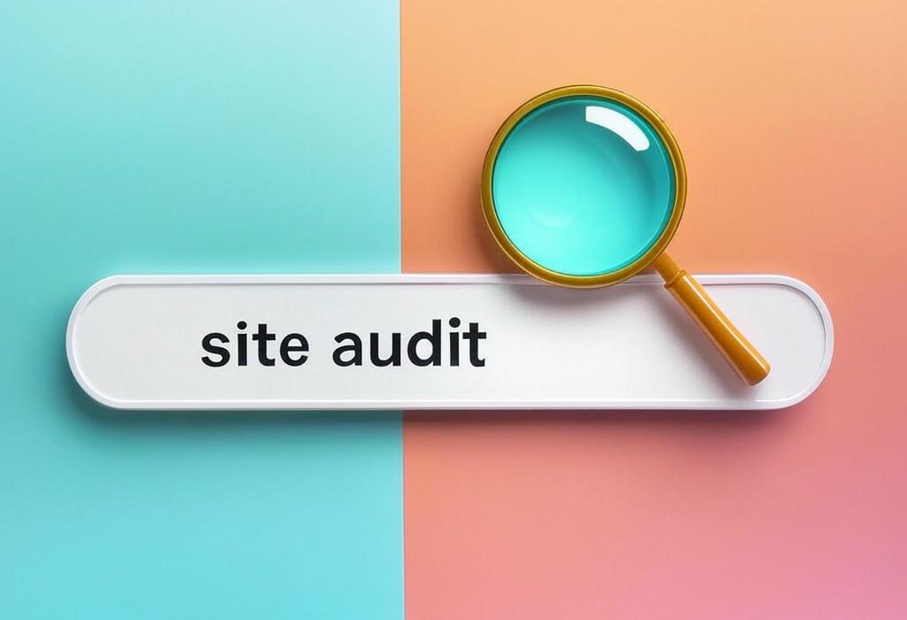 A search bar and a magnifying glass with a vivid gradient background exploring the topic of Site audit made simple! Discover hidden issues that kill your rankings and fix them fast. Learn how to boost your website performance and outrank competitors with our expert tips.