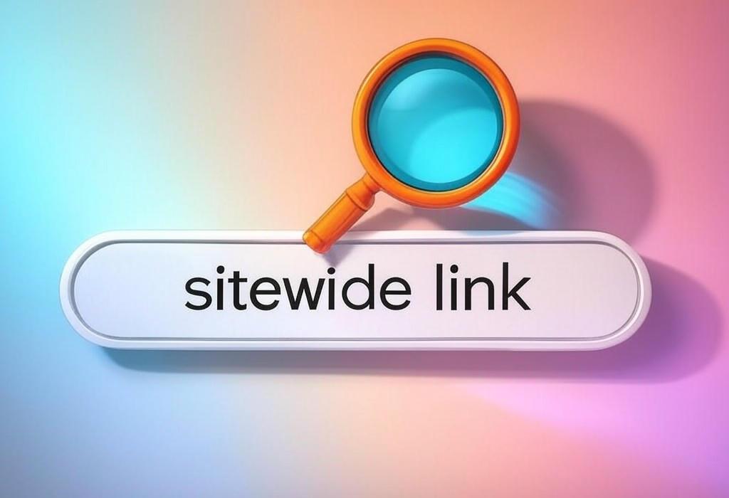 A search bar and a magnifying glass with a vivid gradient background exploring the topic of Sitewide links: powerful SEO weapons or risky penalties waiting to happen? Discover the truth about these links and how to use them properly to boost your rankings without getting flagged.