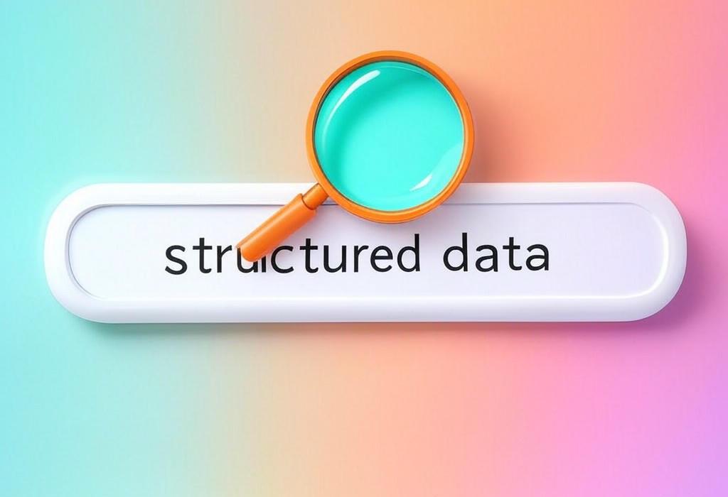 A search bar and a magnifying glass with a vivid gradient background exploring the topic of Structured data helps search engines understand your content and display rich results. Learn how to boost your visibility and click-through rates with this powerful SEO tactic.