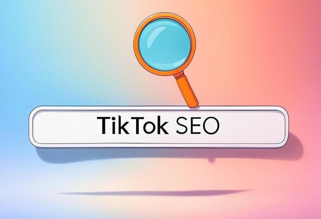 A search bar and a magnifying glass with a vivid gradient background exploring the topic of TikTok SEO secrets that will skyrocket your visibility! Learn how to optimize your content for search, attract more followers, and boost engagement with these proven strategies.