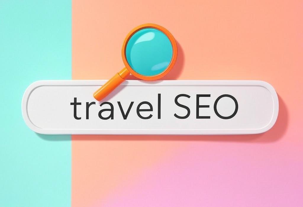 A search bar and a magnifying glass with a vivid gradient background exploring the topic of Travel SEO secrets revealed! Skyrocket your tourism site rankings, drive more bookings, and outshine competitors with proven strategies that most agencies won't tell you about. Ready to dominate search?