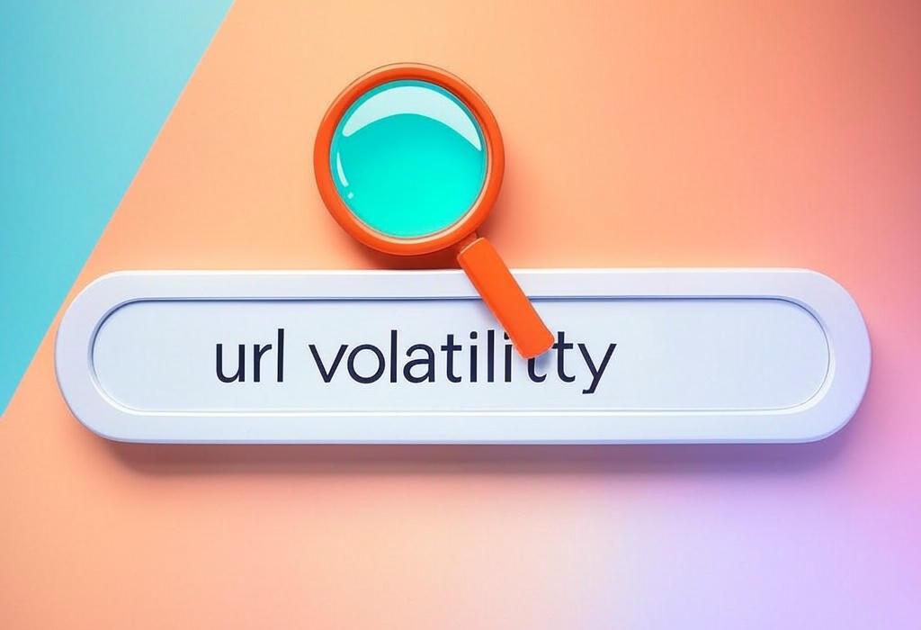 A search bar and a magnifying glass with a vivid gradient background exploring the topic of URL volatility shaking up your rankings? Discover what's causing these fluctuations and how to stabilize your site's performance before your traffic takes a serious hit.