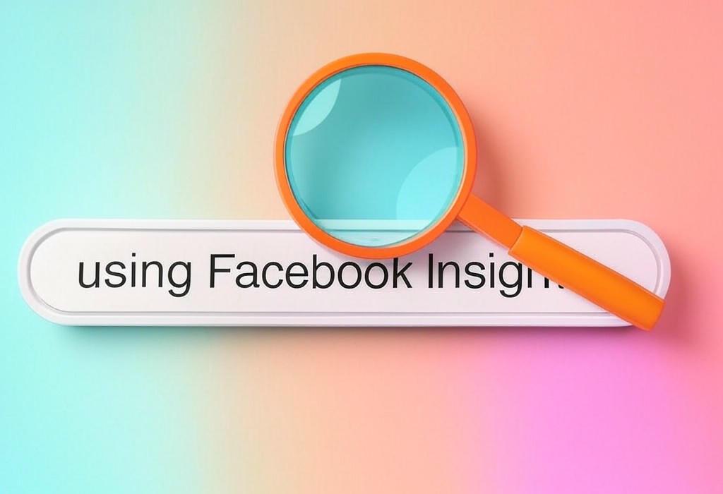 A search bar and a magnifying glass with a vivid gradient background exploring the topic of Using Facebook Insights can transform your social strategy! Discover hidden audience data, reverse declining follower counts, and crush your engagement goals with these powerful analytics tools.