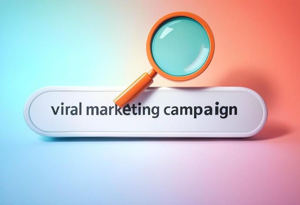 A search bar and a magnifying glass with a vivid gradient background exploring the topic of Viral marketing campaigns that explode online don't happen by accident. Discover 10 proven strategies to create shareable content that captivates audiences and drives massive engagement.