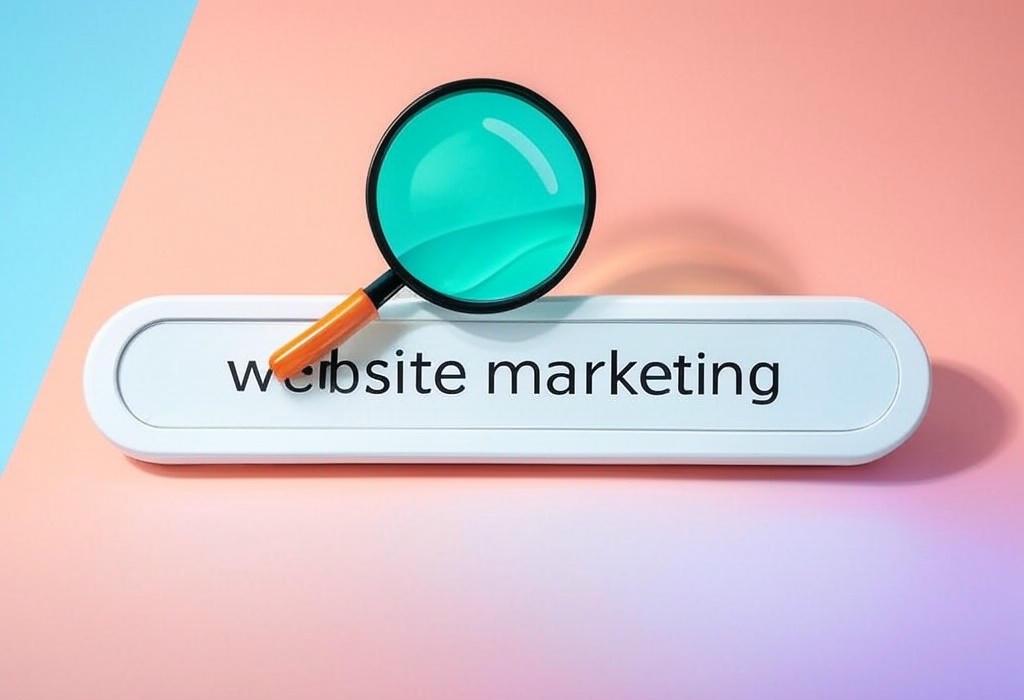 A search bar and a magnifying glass with a vivid gradient background exploring the topic of Website marketing secrets revealed! Discover proven strategies to grow your online presence, attract more customers, and boost your conversions without wasting time or money on tactics that don't work.