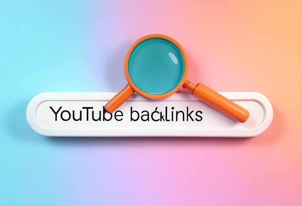 A search bar and a magnifying glass with a vivid gradient background exploring the topic of YouTube backlinks: Unlock hidden SEO power and skyrocket your rankings with these proven strategies. Learn how to leverage video content for quality backlinks that your competitors missed!